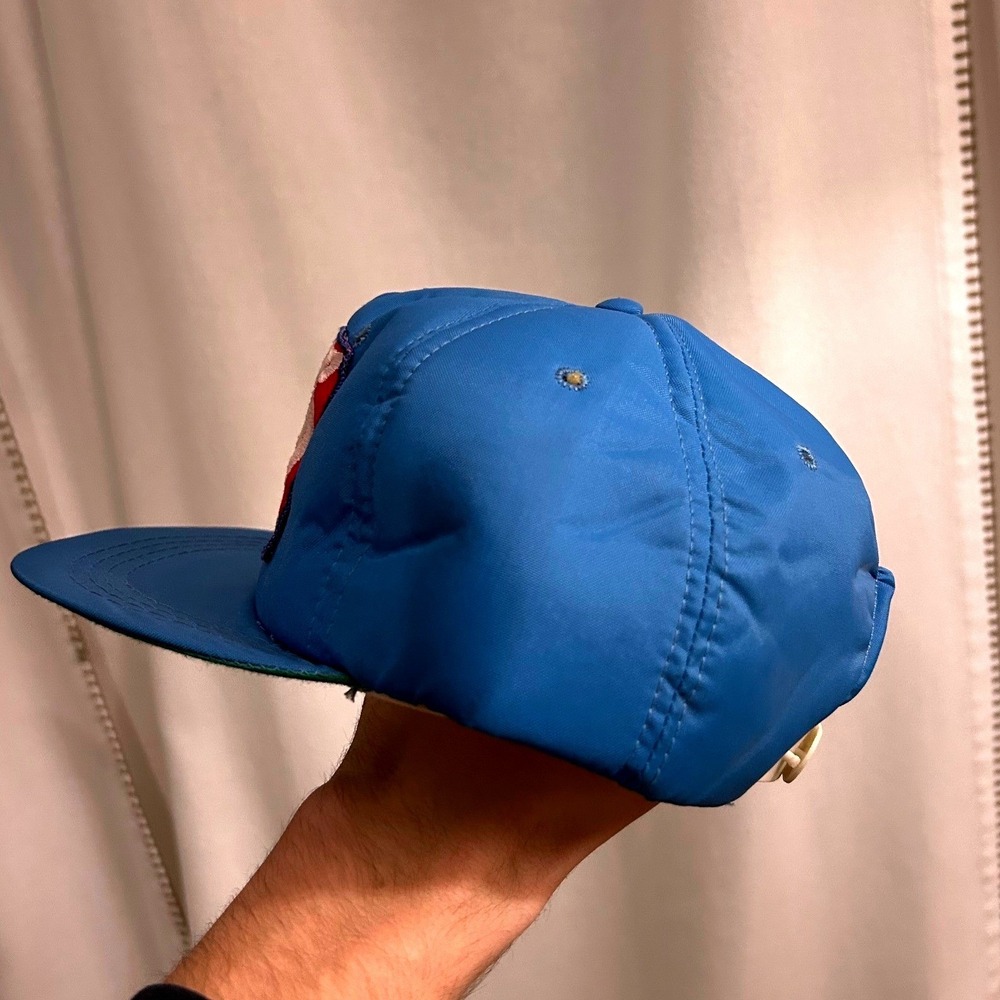 Vintage Retro CHAMP Ask The Pro Blue Nylon Snapback Hat Cap Adjustable OSFA - Picture 3 of 6